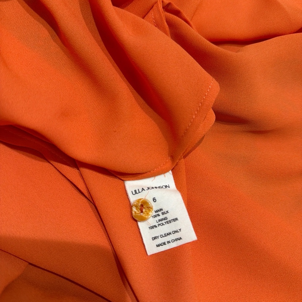 Ulla Johnson Orange Floral Midi Dress - Picture 5 of 7